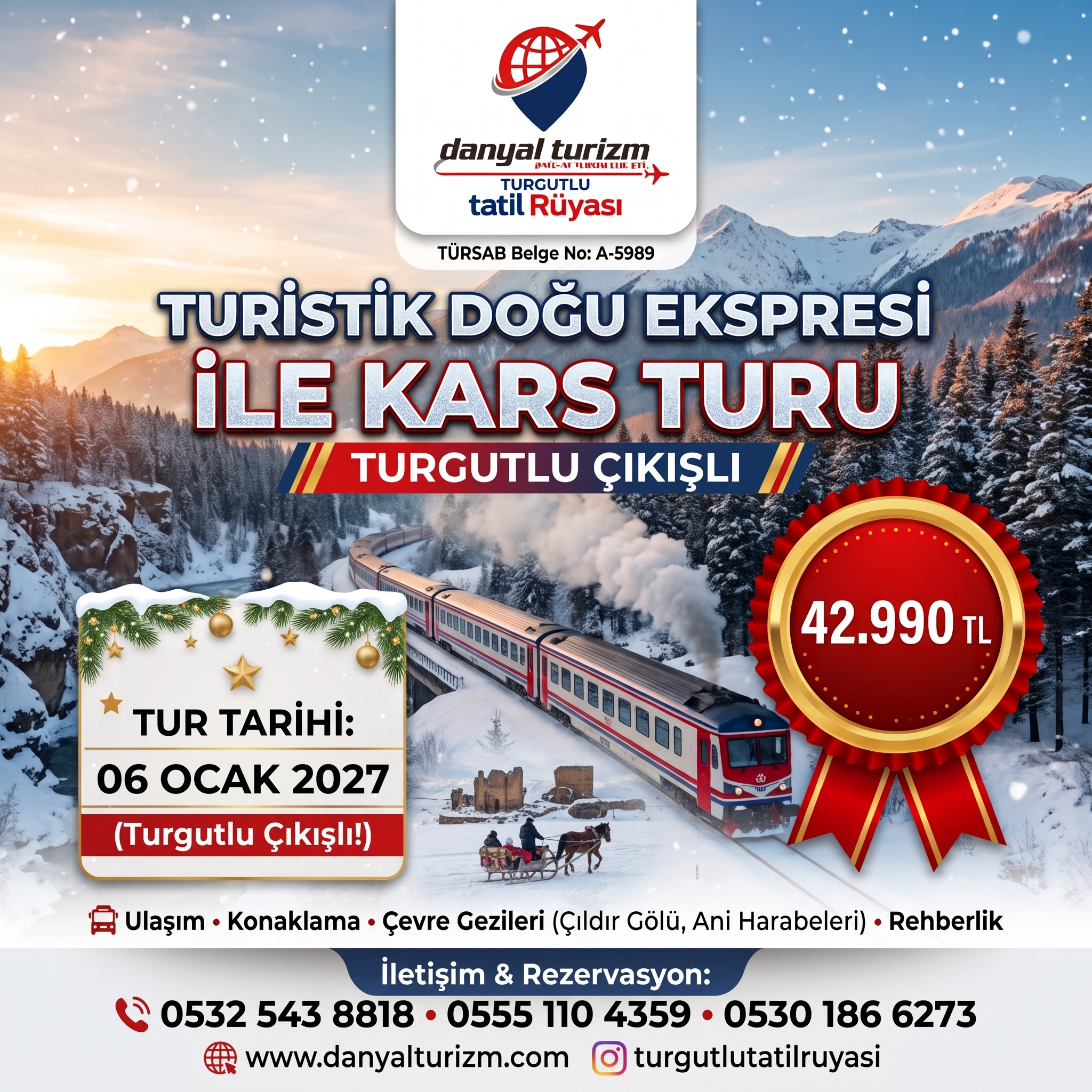 Turistik Doğu Ekspresi ile Kars Turu | Turgutlu Çıkışlı | Turgutlu Tatil Rüyası
